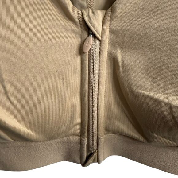 Tommie Copper Women's Shoulder Support Compression Bra Front Zipper 2XL Nude - Picture 2 of 9